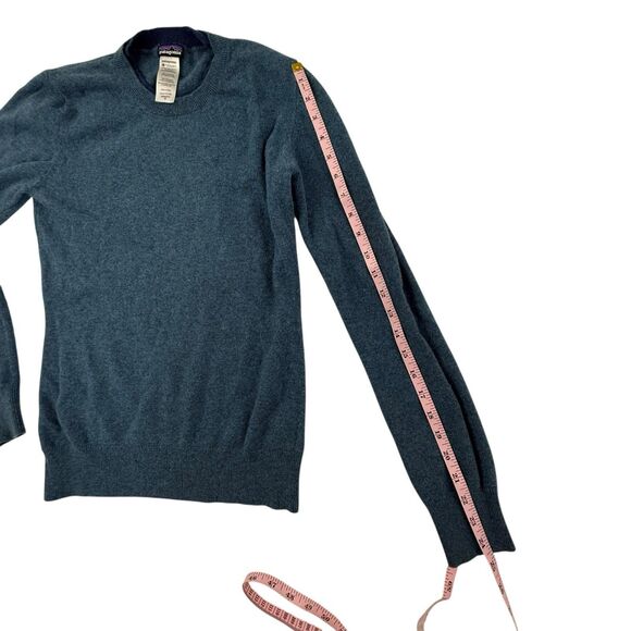 Patagonia 100% Cashmere Pullover Crewneck Sweater Women Medium Blue 50956 - Picture 9 of 10